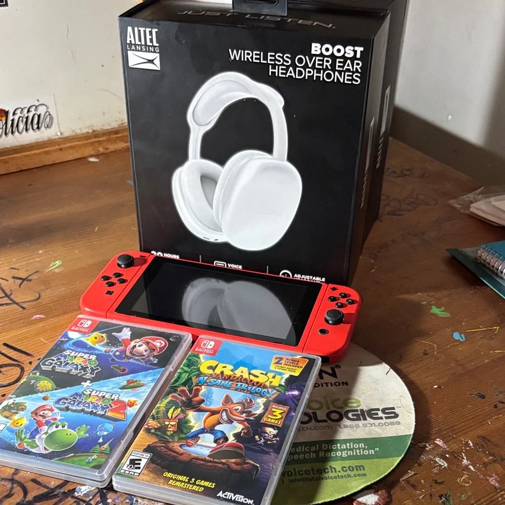 Altec Lansing Wireless Over-Ear Headphones and Nintendo Switch Bundle